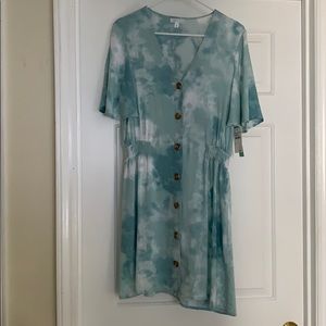 Green Tie Dye Dress